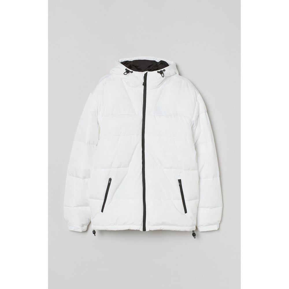 Size Small - H&M Hooded Puffer Jacket White